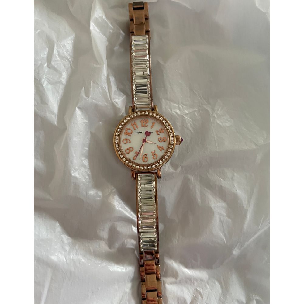 Betsey Johnson xoxo‎ rhinestone rose  gold women's watch